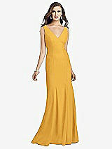 Front View Thumbnail - NYC Yellow Sleeveless Seamed Bodice Trumpet Gown