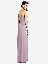 Rear View Thumbnail - Suede Rose Slim Spaghetti Strap Chiffon Dress with Front Slit 