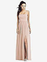 Front View Thumbnail - Cameo Slim Spaghetti Strap Chiffon Dress with Front Slit 