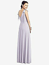Rear View Thumbnail - Moondance Bow-Shoulder V-Back Chiffon Gown with Front Slit