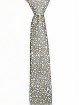 Side View Thumbnail - Platinum/marigold Floral Arnit Floral Jacquard Modern Necktie