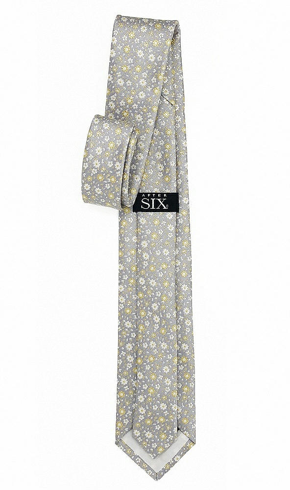 Back View - Platinum/marigold Floral Arnit Floral Jacquard Modern Necktie