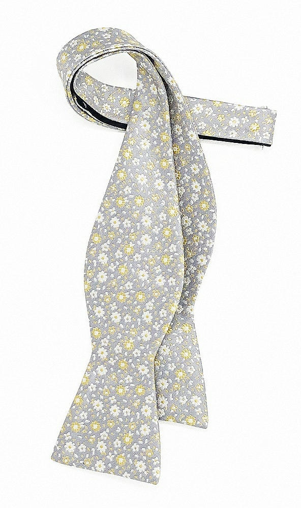 Back View - Platinum/marigold Floral Arnit Floral Jacquard Self-Tie Bow-Tie