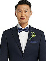 Front View Thumbnail - Sofia Blue/mist/ivory Modern Polka Dot Pre-Tied Bow-Tie