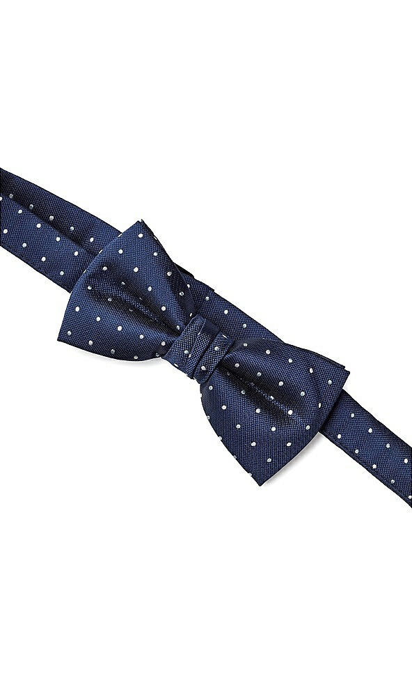 Back View - Sofia Blue/mist/ivory Modern Polka Dot Pre-Tied Bow-Tie