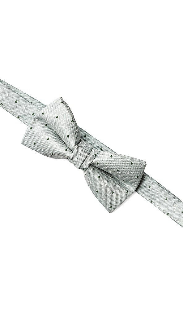 Back View - Willow/vineyard Green/ivory Modern Polka Dot Pre-Tied Bow-Tie