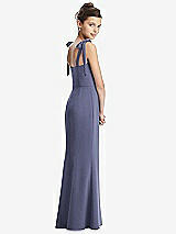 Rear View Thumbnail - French Blue Flat Tie-Shoulder Juniors Dress with Trumpet Skirt