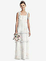 Front View Thumbnail - Spring Fling Tie-Shoulder Juniors Dress with Tiered Ruffle Skirt