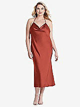 Alt View 2 Thumbnail - Amber Sunset Cowl-Neck Convertible Midi Slip Dress - Piper