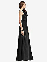 Side View Thumbnail - Black Cowl-Neck Maxi Tank Dress - Nova