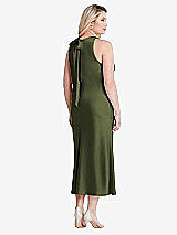 Alt View 3 Thumbnail - Olive Green Tie Neck Cutout Midi Tank Dress - Lou