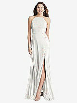 Front View Thumbnail - Spring Fling High Neck Chiffon Maxi Dress with Front Slit - Lela