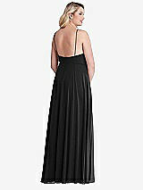 Alt View 2 Thumbnail - Black High Neck Chiffon Maxi Dress with Front Slit - Lela