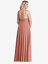 Alt View 2 Thumbnail - Desert Rose High Neck Chiffon Maxi Dress with Front Slit - Lela