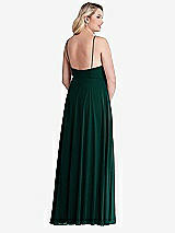 Alt View 2 Thumbnail - Evergreen High Neck Chiffon Maxi Dress with Front Slit - Lela