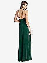 Rear View Thumbnail - Hunter Green High Neck Chiffon Maxi Dress with Front Slit - Lela