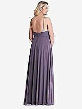 Alt View 2 Thumbnail - Lavender High Neck Chiffon Maxi Dress with Front Slit - Lela