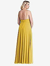 Alt View 2 Thumbnail - Marigold High Neck Chiffon Maxi Dress with Front Slit - Lela