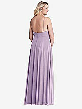 Alt View 2 Thumbnail - Pale Purple High Neck Chiffon Maxi Dress with Front Slit - Lela