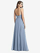 Rear View Thumbnail - Cloudy Square Neck Chiffon Maxi Dress with Front Slit - Elliott