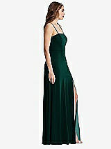 Side View Thumbnail - Evergreen Square Neck Chiffon Maxi Dress with Front Slit - Elliott