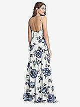 Rear View Thumbnail - Indigo Rose Square Neck Chiffon Maxi Dress with Front Slit - Elliott