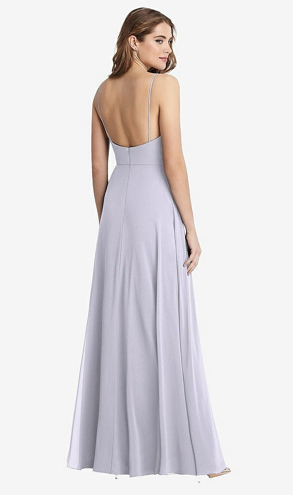 Back View - Silver Dove Square Neck Chiffon Maxi Dress with Front Slit - Elliott