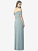 Rear View Thumbnail - Morning Sky Off-the-Shoulder Ruched Chiffon Maxi Dress - Alessia