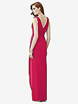 Rear View Thumbnail - Vivid Pink Sleeveless Draped Faux Wrap Maxi Dress - Dahlia