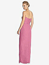 Rear View Thumbnail - Orchid Pink Strapless Draped Chiffon Maxi Dress - Lila