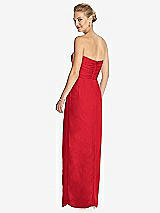 Rear View Thumbnail - Parisian Red Strapless Draped Chiffon Maxi Dress - Lila