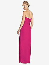 Rear View Thumbnail - Think Pink Strapless Draped Chiffon Maxi Dress - Lila