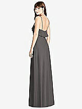Rear View Thumbnail - Caviar Gray Ruffle-Trimmed Backless Maxi Dress