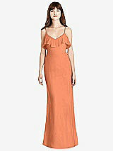 Front View Thumbnail - Sweet Melon Ruffle-Trimmed Backless Maxi Dress