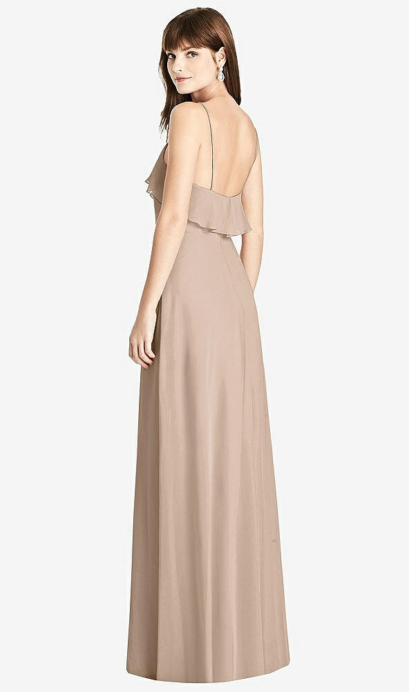 Back View - Topaz Ruffle-Trimmed Backless Maxi Dress