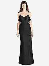 Front View Thumbnail - Black Ruffle-Trimmed Backless Maxi Dress