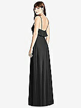 Rear View Thumbnail - Black Ruffle-Trimmed Backless Maxi Dress