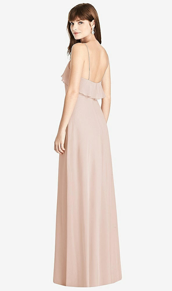 Back View - Cameo Ruffle-Trimmed Backless Maxi Dress
