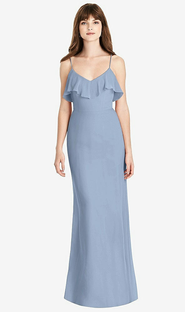 Front View - Cloudy Ruffle-Trimmed Backless Maxi Dress