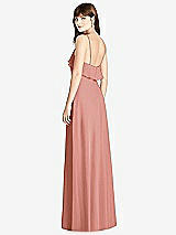 Rear View Thumbnail - Desert Rose Ruffle-Trimmed Backless Maxi Dress