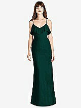 Front View Thumbnail - Evergreen Ruffle-Trimmed Backless Maxi Dress