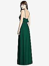 Rear View Thumbnail - Hunter Green Ruffle-Trimmed Backless Maxi Dress