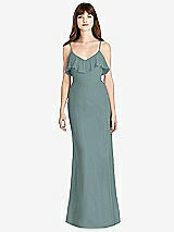Front View Thumbnail - Icelandic Ruffle-Trimmed Backless Maxi Dress