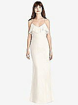 Front View Thumbnail - Ivory Ruffle-Trimmed Backless Maxi Dress