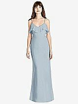 Front View Thumbnail - Mist Ruffle-Trimmed Backless Maxi Dress