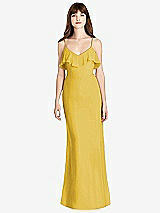 Front View Thumbnail - Marigold Ruffle-Trimmed Backless Maxi Dress