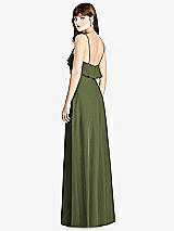 Rear View Thumbnail - Olive Green Ruffle-Trimmed Backless Maxi Dress