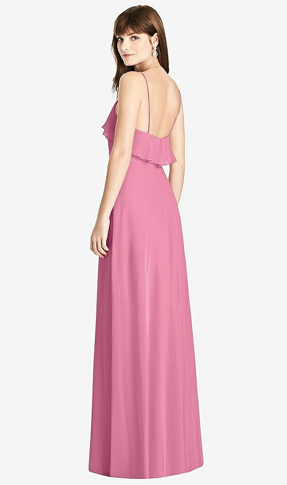 Back View - Orchid Pink Ruffle-Trimmed Backless Maxi Dress