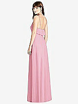 Rear View Thumbnail - Peony Pink Ruffle-Trimmed Backless Maxi Dress