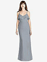 Front View Thumbnail - Platinum Ruffle-Trimmed Backless Maxi Dress